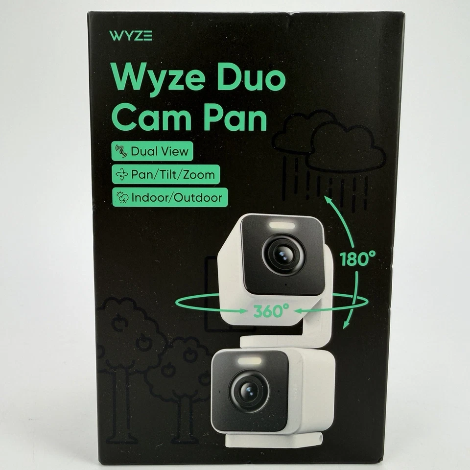 Wyze - Duo Cam Pan 2K Wired Dual Pan/Tilt Camera with Spotlight Indoor/Outd...