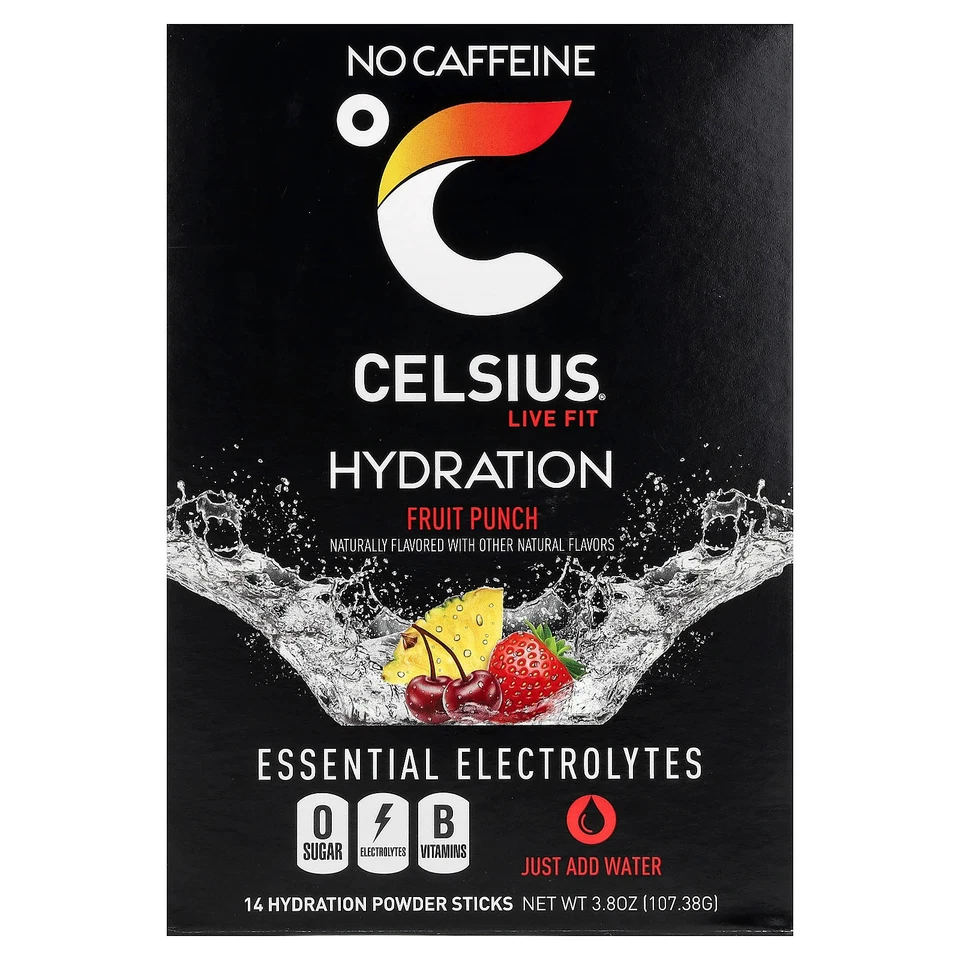 CELSIUS Hydration Essential Electrolyte Bundle 4 Packs 56 Sticks