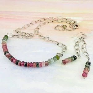 Reclaimed Treasures--Sterling Silver Tourmaline Jewelry Set By SoniaMcD - Picture 1 of 16