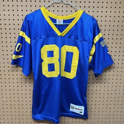 Camiseta de fútbol vintage St. Louis LA Rams Isaac Bruce juvenil mediana 10-12 Wilson Foto 1 de 4