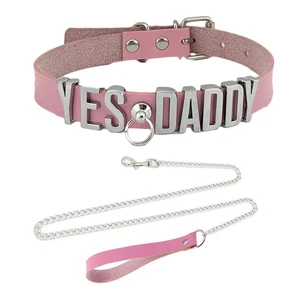 Gargantilla ROSA Cuero PU Cuello Papá Junta Tórica Hebilla Personalizada Divertida Elegante Collar S5 - Imagen 1 de 26
