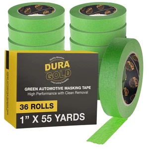 1 Inch (24mm x 55 Yards) Automotive Masking Tape, 36 Rolls - Heat Resistant - Picture 1 of 5