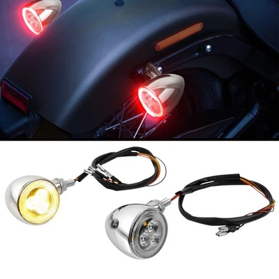 2pcs For Harley Fatboy Fatbob Street 500 750 LED Turn Signal Tail Brake Lights — 第 1/4 张图片