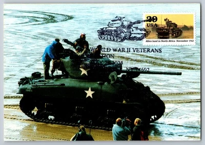 #2697j WWII Allies land in North Africa Maxi Card w/Pictorial Cancel - Image 1 of 2