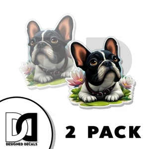 SÜSSE FRANZÖSISCHE BULLDOGGE FRENCHIE AUTO AUFKLEBER STICKER DESIGN Hund Made in USA 2er-Pack - Bild 1 von 3