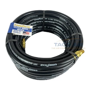 Goodyear 50' x 3/8" Rubber Air Hose 250 PSI USA Made 1/4" NPT Compressor Hose - Picture 1 of 4
