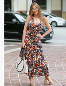 Sofia Jeans By Sofia Vergara ~ MONARCH BUTTERFLY Print DRESS MAXI Size 2X or XXL - Picture 1 of 3