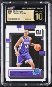 2022-23 Donruss Keegan Murray #204 Rated Rookie Basketball CGC Pristine 10 - Picture 1 of 2