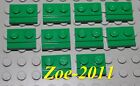 Lego Green Plate Modified 1x2 with Door Rail 10 pieces NEW
