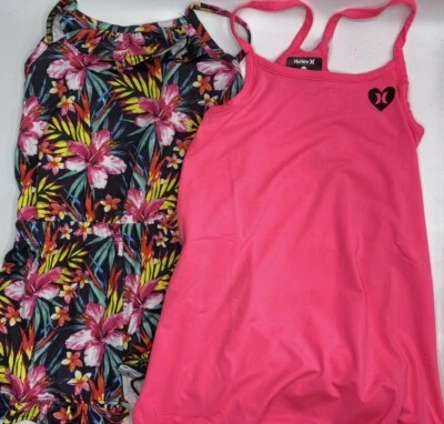 Conjunto de 2 conjuntos de vestidos y mamelucos de verano sin mangas Hurley talla S (7/8) para niñas Foto 1 de 4