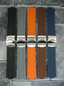 Neu 24 mm 10 mm Top Qualität Weich PU Gummi Taucherband Band ORIS TT1 F1 x1 - Bild 1 von 17