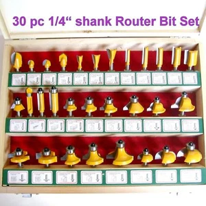 30 pc 1/4" Shank Carbide tipped Router Bit Set S - Imagen 1 de 12