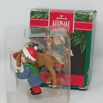 1991 Hallmark Sweet Talk Ребенок Лошадь Жеребенок Рождественское украшение с Коробкой #D-45 - Изображение 1 из 4