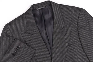 Blazer De Colección Ermenegildo Zegna Para Hombre Lana/Seda Rayas Doble Pecho 38 R - Imagen 1 de 14