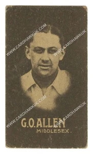 Hoadley Chocolates - 'Cricketers (Brown)' - G.O. Allen (Middlesex) (1933) - Picture 1 of 2