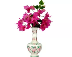 12" Zoll rosa Vase/Rosenvase/Knospenvase/Blumenvase mit Marmorintarsien - Bild 1 von 8