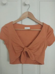 KOOKAI, Size 2, Cropped, Front Tie Top, Stretch, Burnt Orange - Picture 1 of 3