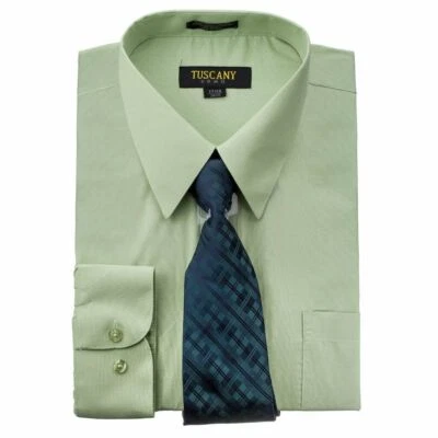 Men's Dress Shirts With Matching (Random design) Tie Set Cotton-Blend Shirt Set - Image 1 of 4