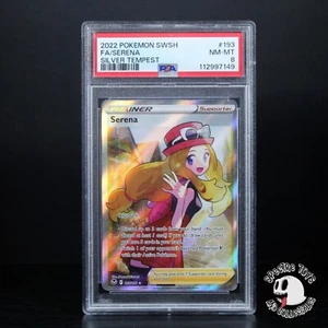 Juego de cartas coleccionables Pokémon Serena Full Art 2022 Silver Tempest 193/195 - PSA grado 8 casi nuevo-como nuevo - Imagen 1 de 4