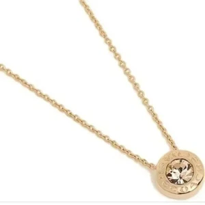 Coach rose gold crystal circle chain necklace dainty elegant. - Picture 1 of 6
