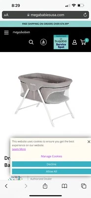 Dream On Me, Cuna Portátil Traveler, Gris-Buen Estado Foto 1 de 4