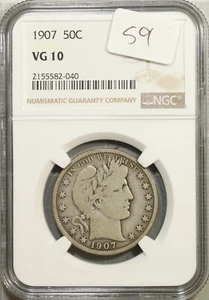 1907 Barber Half Dollar 50c NGC VG10 #2-040 - Picture 1 of 2