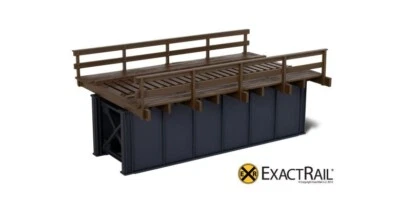 ExactRail - HO Scale 30’ Deck Girder Bridge, Early Walkway, Assembled, New - Image 1 of 4