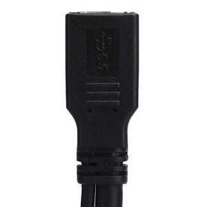 30cm Extension Cable Converter Auxiliary Power USB 3.0 Female to Dual Male - Afbeelding 1 van 12