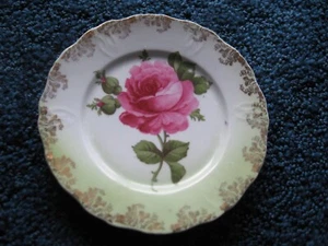 Prussia-3 Bone China Plates-Marked with Crown and B-6" diameter-Rose-Gold Trim - Picture 1 of 3