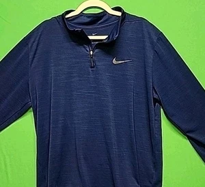 Nike Running Dri-Fit 1/4 Zip Langarmshirt Pullover Herren Gr. XL Blau - Bild 1 von 12