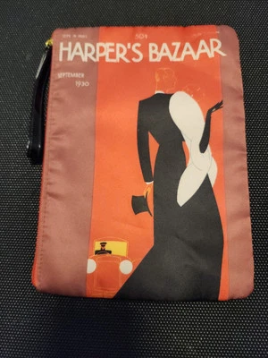 Bolso de Maquillaje Estee Lauder Iconic Harper's Bazaar Cubierta Rojo Negro Estatuillas Satinado Foto 1 de 4