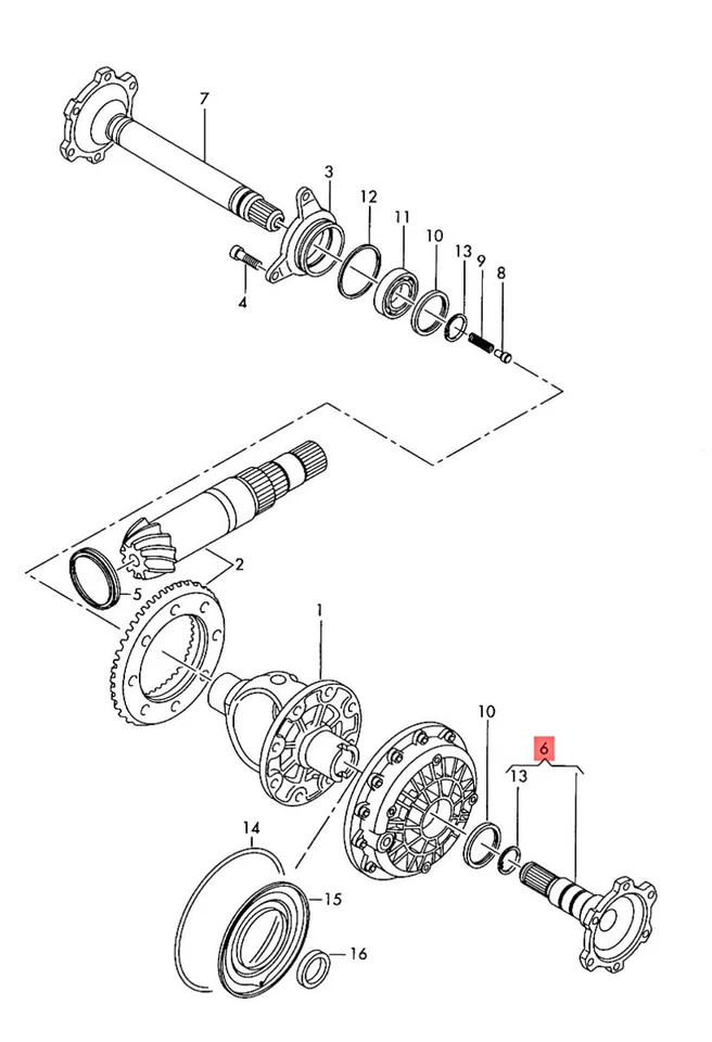 Genuine AUDI SEAT A4 Avant quattro S4 Cabrio A6 Flanged Shaft 01J409343A - Image 1 of 1