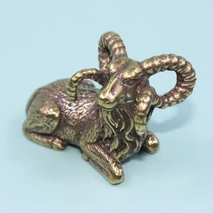 Solid Brass Goat Figurine Statue Animal Figurines Toys House Desktop Decoration - Picture 1 of 4