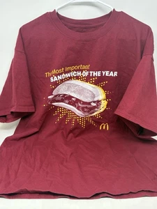 McDonald’s McRib Promo T-Shirt XL rot Die wichtigsten Sandwich Jahreslöcher - Bild 1 von 11