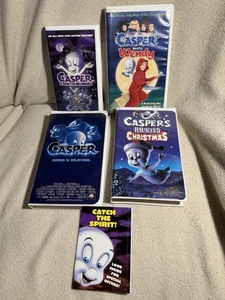 Casper VHS Tape Lot 90s Nostalgia Friendly Ghost Wendy Christmas Spirited Y2k - Picture 1 of 12