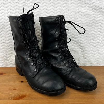 Vintage 80s Ro-Search Military Combat Boots 8.5 W Leather Lace Up Army USGI - Image 1 of 4
