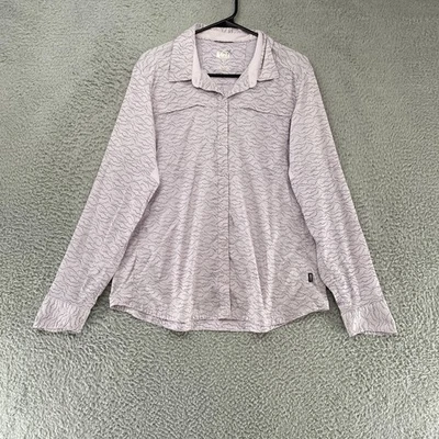 REI 徒步衬衫女式大号薰衣草长袖通风纽扣撒哈拉 — 第 1/4 张图片