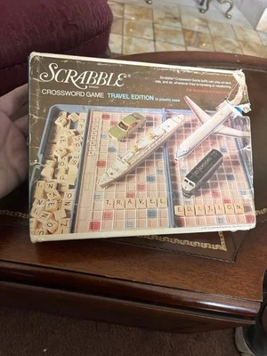Vintage 1977 Blue Travel Edition Scrabble Brand Crossword Game- Complete - Image 1 of 4