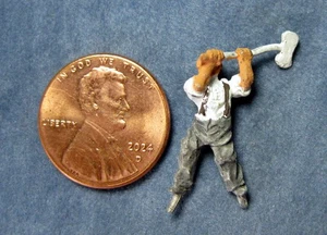 Figura de metal pintado escala HO Gandy Dancers "Hombre balanceando hacha desde atrás" - Imagen 1 de 2