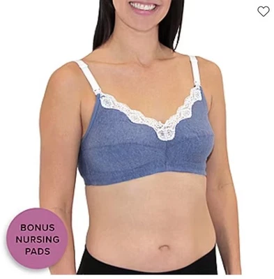 Sujetador de mezclilla azul con almohadillas 34 C LEADING LADY Maternidad Enfermería Cotten Comfort & Sleep Foto 1 de 4