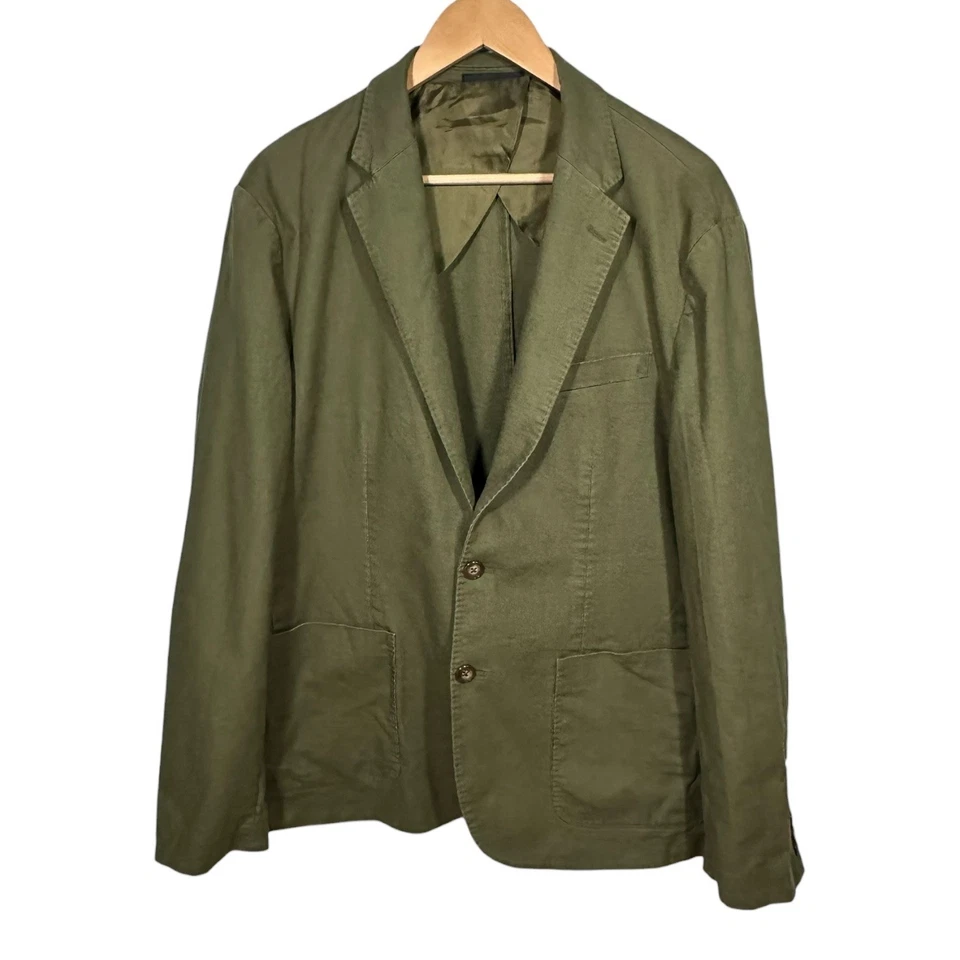 J. Crew оливковый зеленый конопли хлопок смесь блейзер куртка размер L опрятный бизнес - Изображение 1 из 4