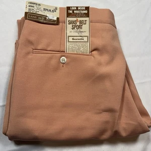 NEW VTG Vegas Peach Sansabelt By Jaymar-Ruby Mens Size 35 Golf Pants USA NOS - Picture 1 of 12