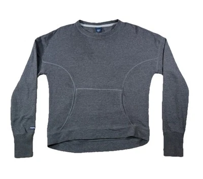 Pullover para mujer Jansport térmico forrado de lana gris manga larga • Talla grande Foto 1 de 4