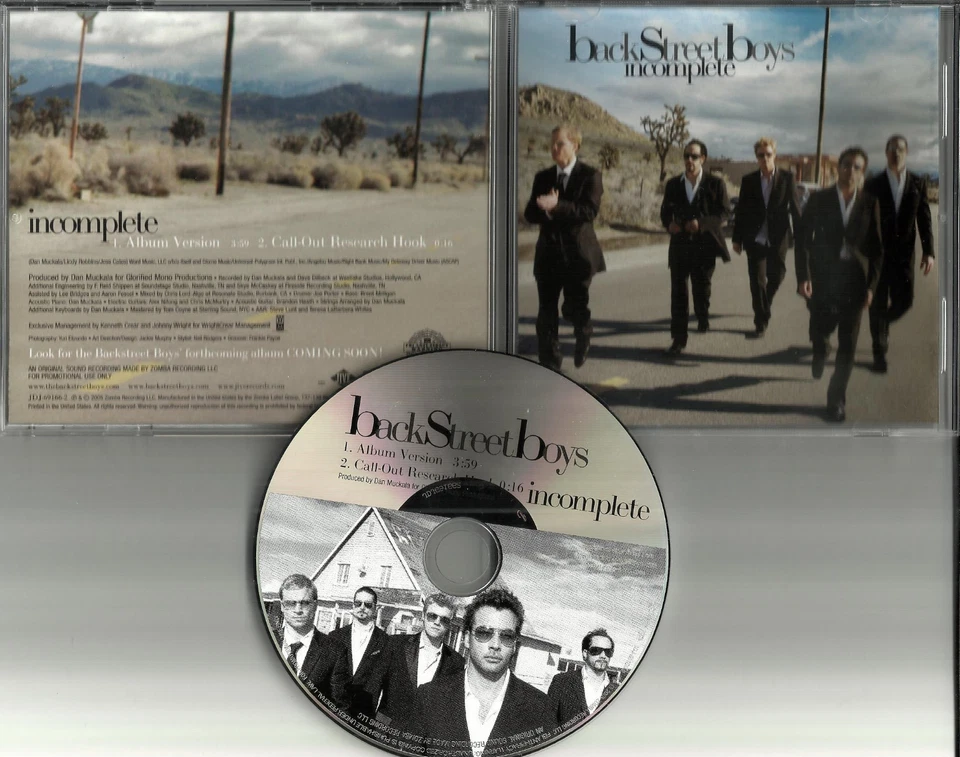 BACKSTREET BOYS Incomplete USA 1 TRK PROMO Radio DJ CD single 2005 JDJ 69166 Foto 1 de 1