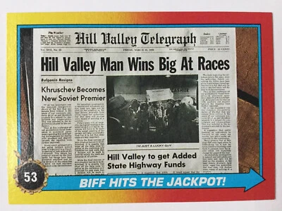 Topps Back To The Future Part II 2 Trading Card 53 Biff Hits The Jackpot - Image 1 of 2