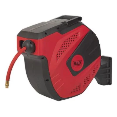 Carrete de manguera de aire de control de rebobinado automático Sealey SA822 15 mtr 10 mm ID - manguera de goma Foto 1 de 4