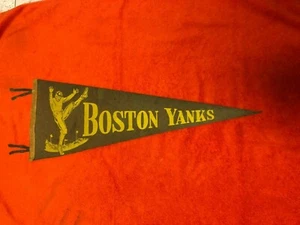 BANDERÍN TAMAÑO COMPLETO ORIGINAL BOSTON YANKS DE COLECCIÓN DÉCADA DE 1940 AAFC *MUY RARO* - Imagen 1 de 6