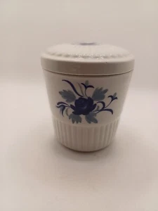 Adams Ironstone Baltic white blue conserve pot with lid - Picture 1 of 8