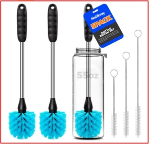 5 Pack Bottle Brush Cleaner Set, 14" Long Handle Stainless Steel Bottle Cleaner - Picture 1 of 6