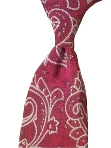 All Silk Kriziauo Uomo Mens Necktie Red Paisley 100% Silk Tie Italy Made - Picture 1 of 10